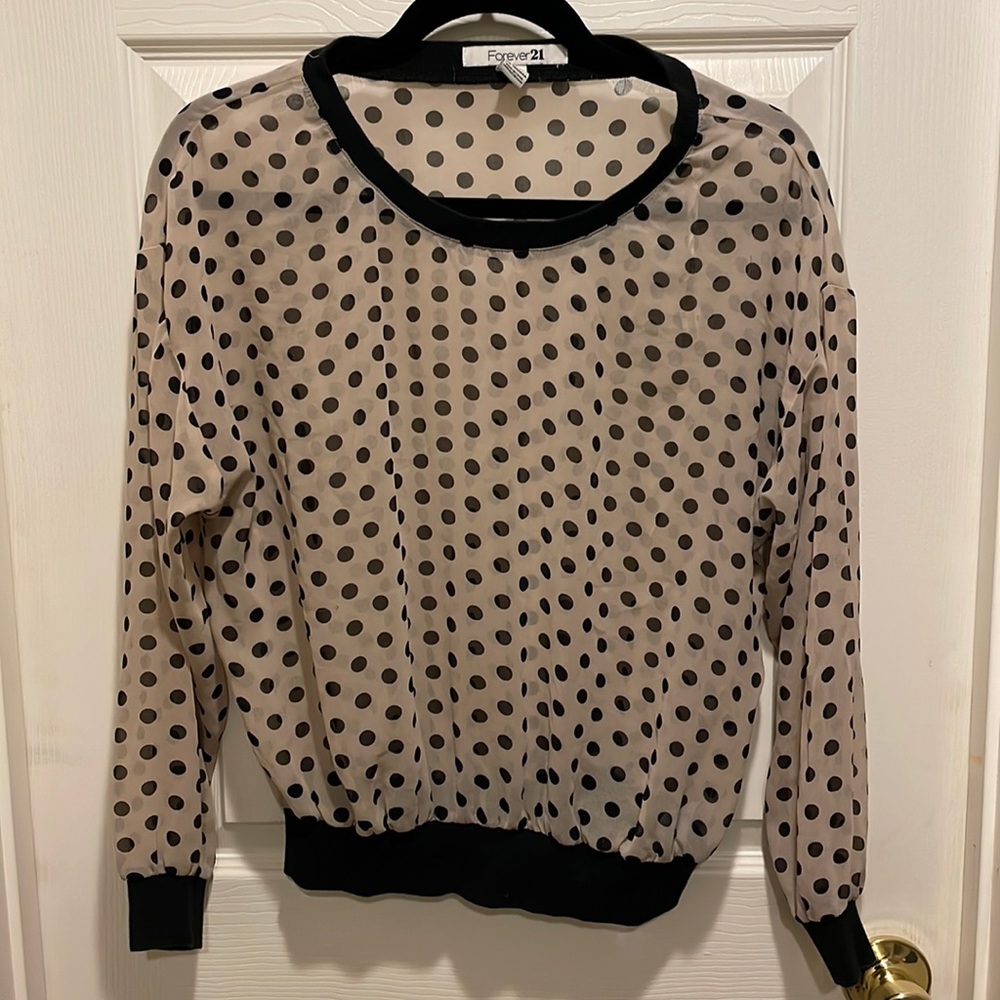 Forever 21 sheer polka dot top